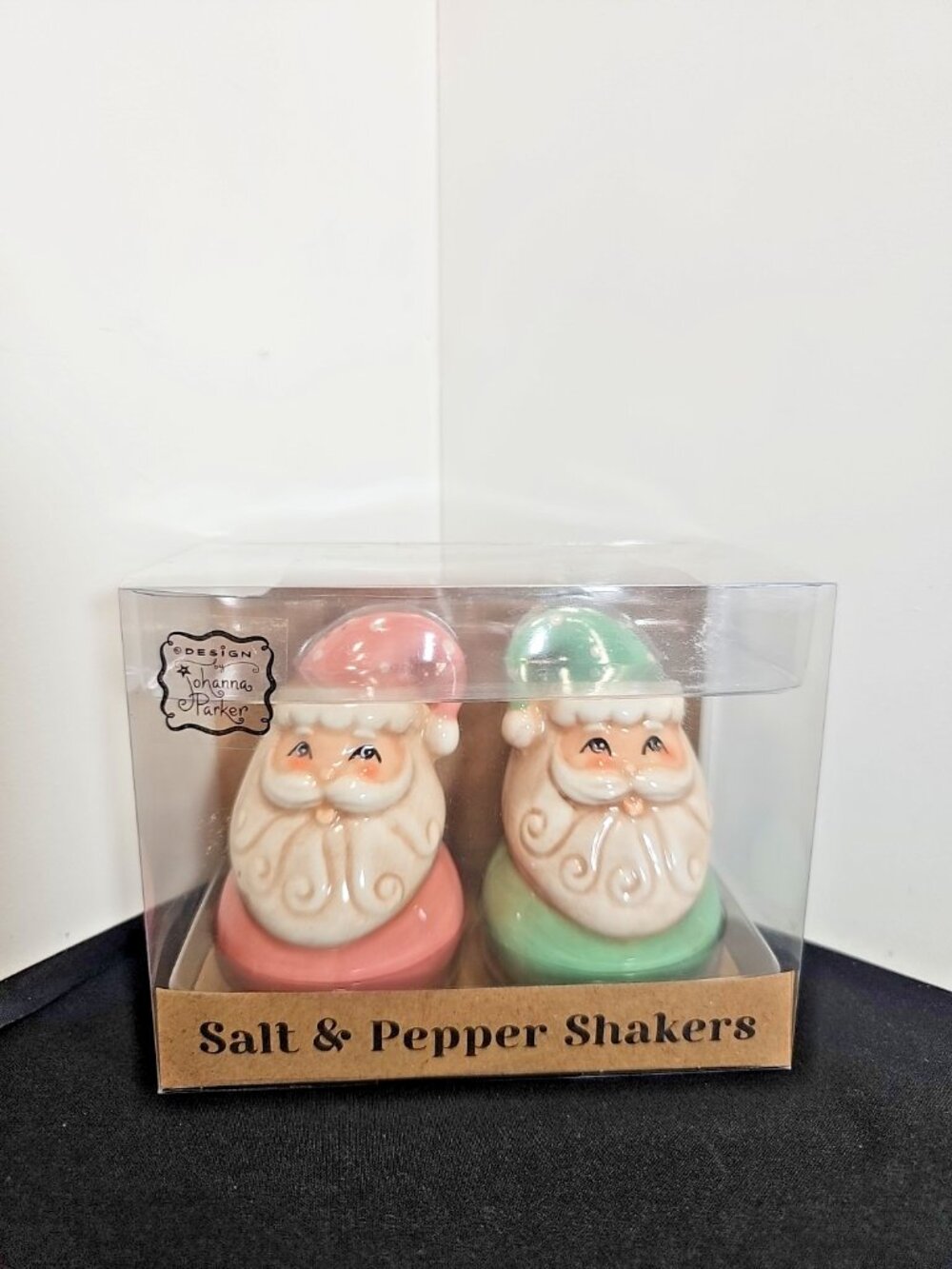 Johanna Parker Pastel Santa Salt and Pepper Shakers- Vintage Style